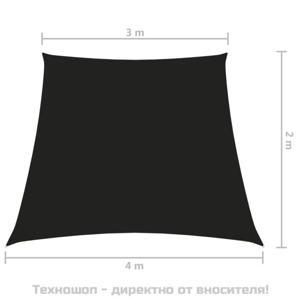 Платно-сенник, Оксфорд текстил, трапец, 2/4x3 м, черно
