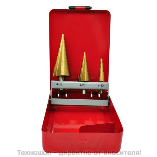 Комплект от 3 броя степенчати свредла HSS