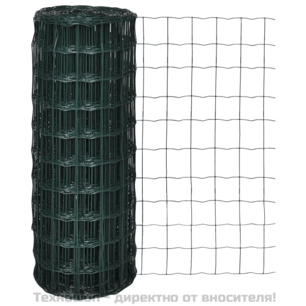 Оградна мрежа, стомана, 25 x 1 м, зелена