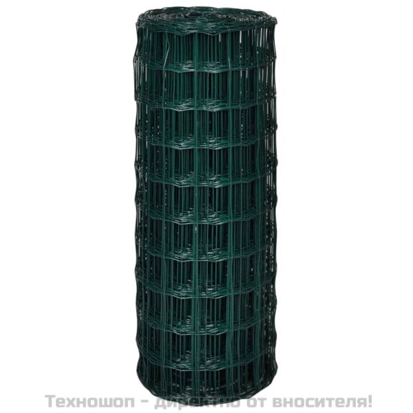 Оградна мрежа, стомана, 25 x 1 м, зелена