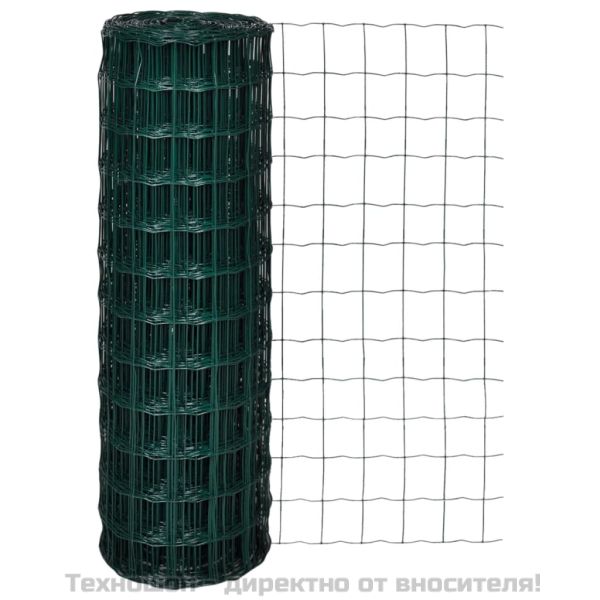 Оградна мрежа, стомана, 25 x 1,2 м, зелена