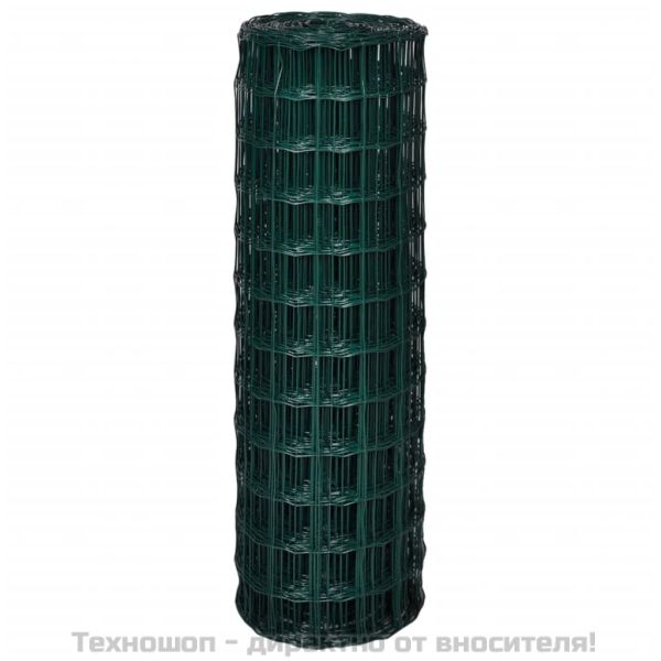 Оградна мрежа, стомана, 25 x 1,2 м, зелена