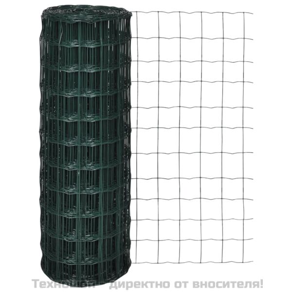 Оградна мрежа, стомана, 25 x 1,2 м, зелена
