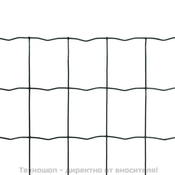 Оградна мрежа, стомана, 25 x 1,2 м, зелена
