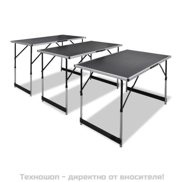Сгъваема маса с регулируема височина, 3 бр