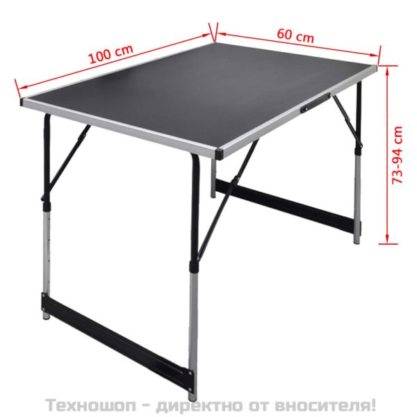 Сгъваема маса с регулируема височина, 3 бр