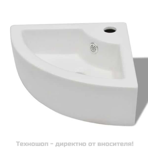 Мивка с преливник, 45x32x12,5 см, керамична, бяла