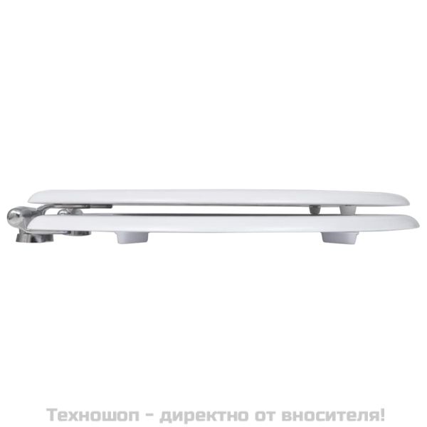 Тоалетна седалка МДФ капак с плавно затваряне изчистена бяла