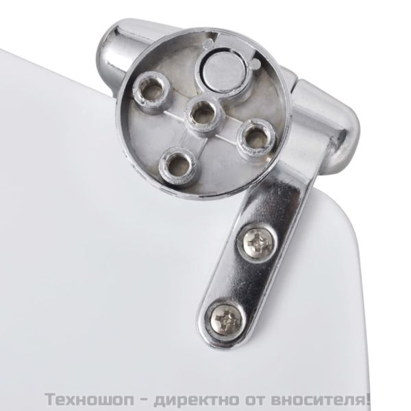Тоалетна седалка МДФ капак с плавно затваряне изчистена бяла