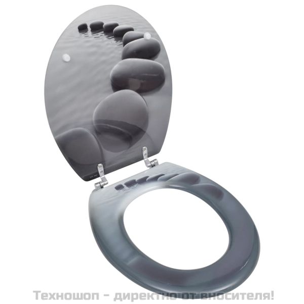 WC тоалетна седалка МДФ капак камъни