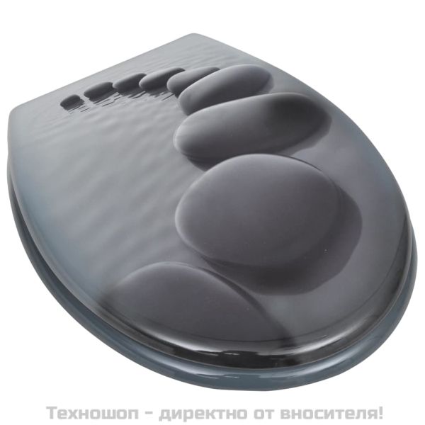 WC тоалетна седалка МДФ капак камъни