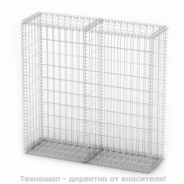 Габион кошница с капаци, поцинкована тел, 100x100x30 см