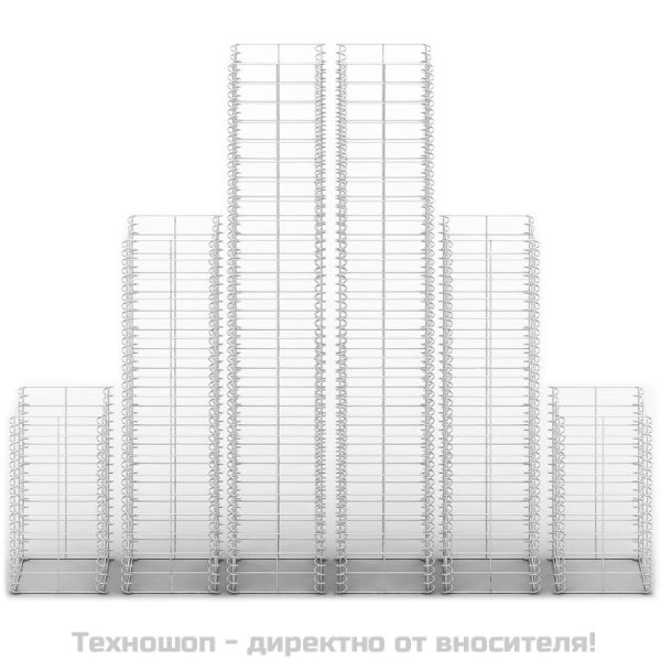 Комплект габионни кошове, 6 бр, поцинкована тел