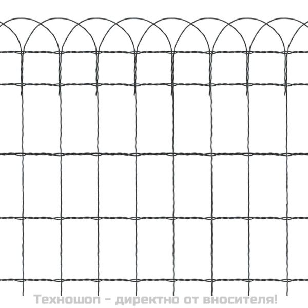 Ограда за тревни площи, прахово боядисана тел, 25х0,65 м