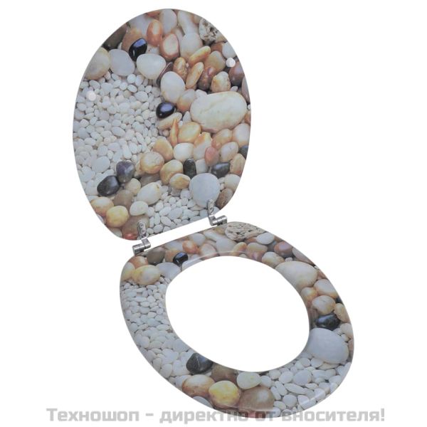 Тоалетна седалка с MDF капак, дизайн "Камъчета"