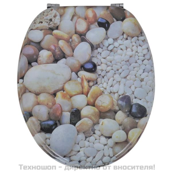 Тоалетна седалка с MDF капак, дизайн "Камъчета"