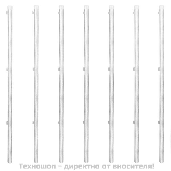 Оградна мрежа с колове поцинкована стомана 15x1 м сребриста