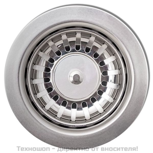 Кухненска мивка за над плот, единична, черен гранит