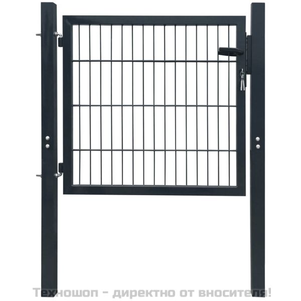 2D Оградна порта (единична) антрацитно сива 100x80 см