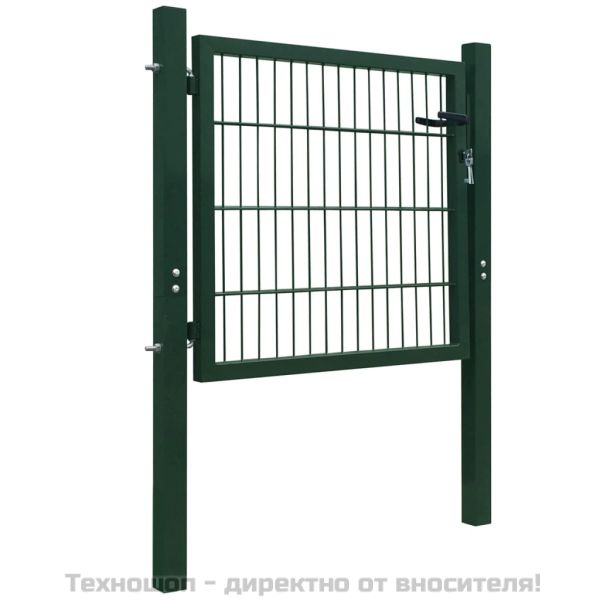 2D Оградна порта (единична) зелена 100x80 см