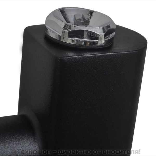 Черна лира за баня, централно отопление, права, 600x764 мм