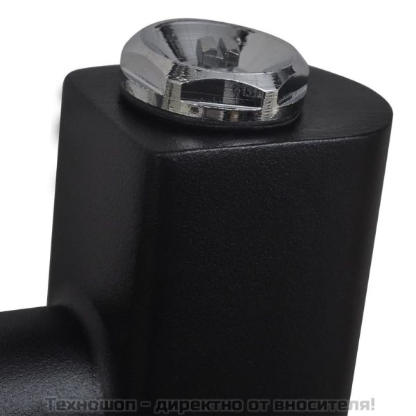 Черна лира за баня, централно отопление, извита, 480x480 мм