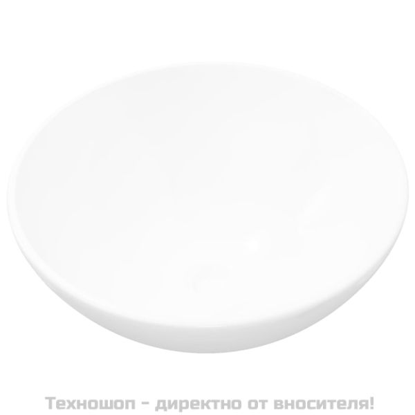 Кръгла керамична бяла мивка с корито