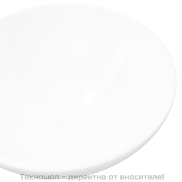 Кръгла керамична бяла мивка с корито