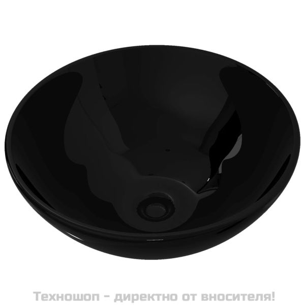 Керамична кръгла мивка за баня, черна