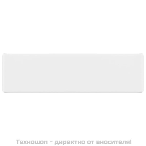 Керамична мивка с отвор за смесител, бяла, квадратна