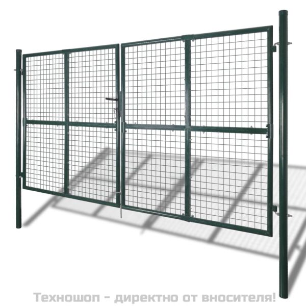 Двойна оградна порта 300x150 см, прахово боядисана стомана