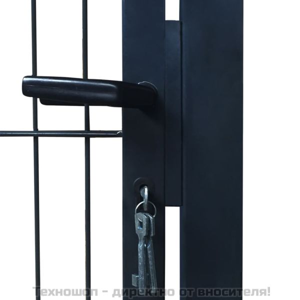 Порта за ограда, стомана, 100x200 см, антрацит