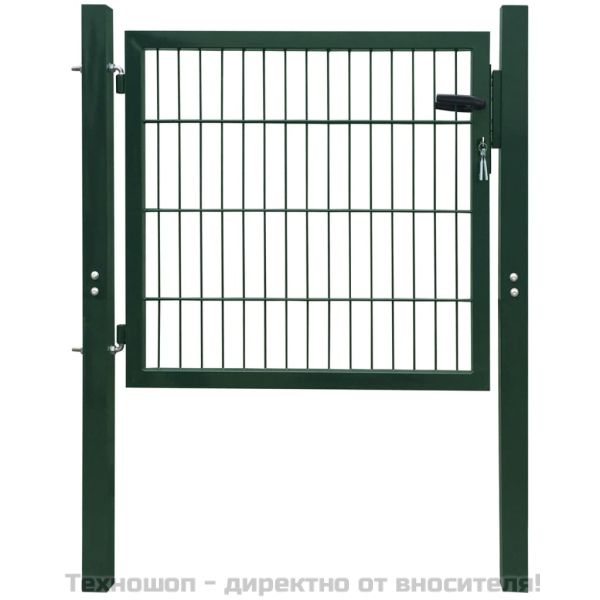 Порта за ограда, стомана, зелена, 100x100 см