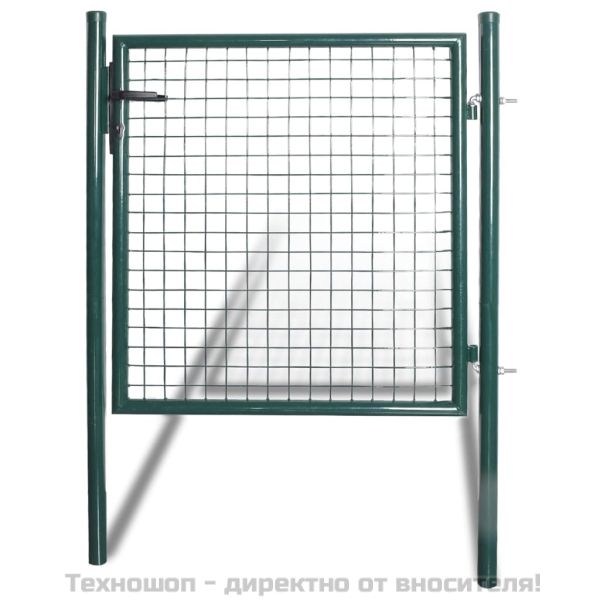 Оградна порта с единична врата 100x100 см, прахово боядисана стомана