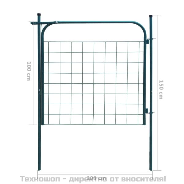 Градинска оградна порта 100x100 см, зелена