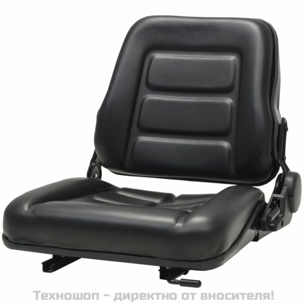 Седалка за мотокар и трактор с регулируема облегалка, черна