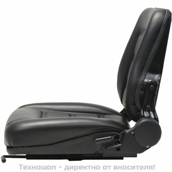 Седалка за мотокар и трактор с регулируема облегалка, черна