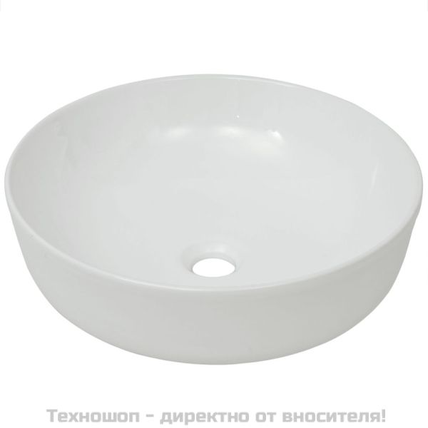 Керамична мивка, кръгла, бяла, 41,5x13,5 см