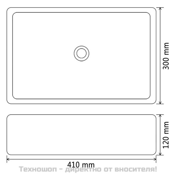 Керамична мивка, бяла, 41x30х12 см