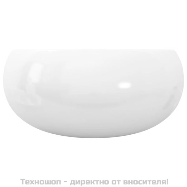 Керамична мивка, кръгла, бяла, 40x15 см