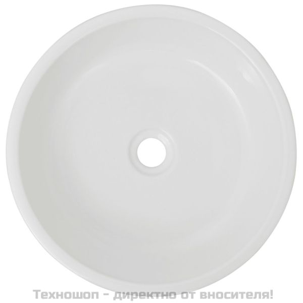 Керамична мивка, кръгла, бяла, 42x12 см
