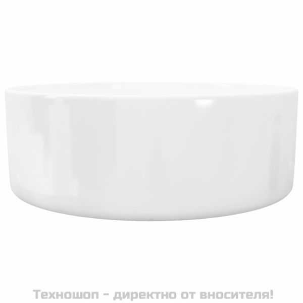Керамична мивка, кръгла, бяла, 40x15 см