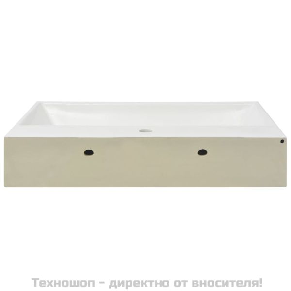Мивка с отвор за смесител, керамична, бяла 76x42,5x14,5 см
