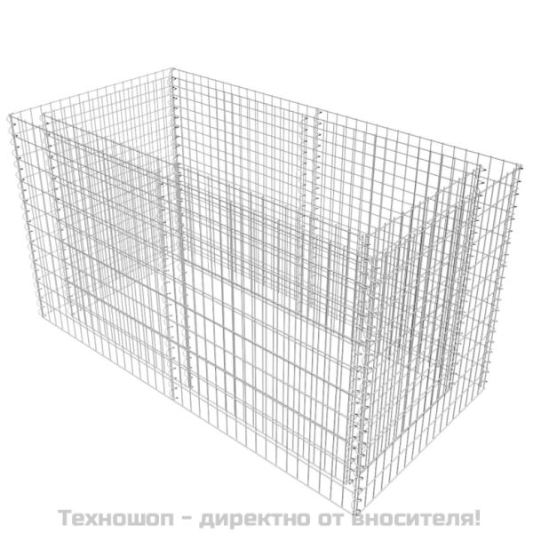 Габион повдигната леха, стомана, 180x90x100 см, сребрист