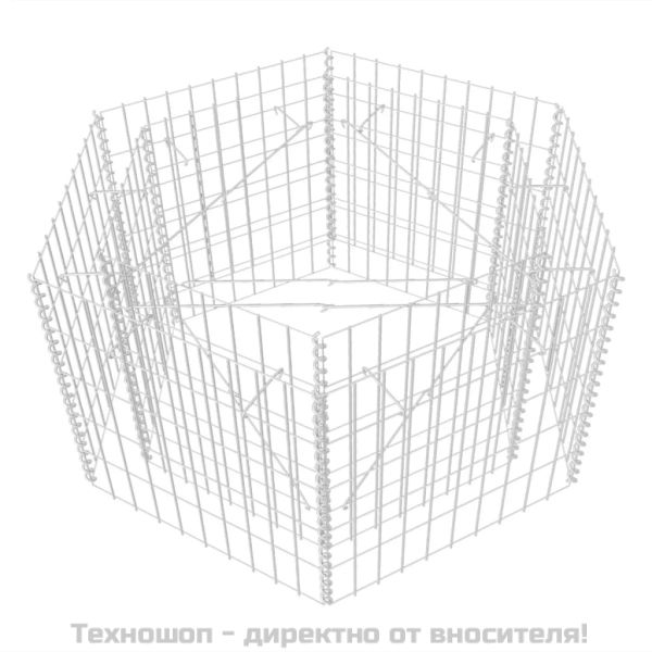 Хексагонален габион повдигната леха, 100x90x50 cм