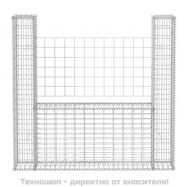 Габион кошница, U-форма, поцинкована стомана, 160x20x150 cм