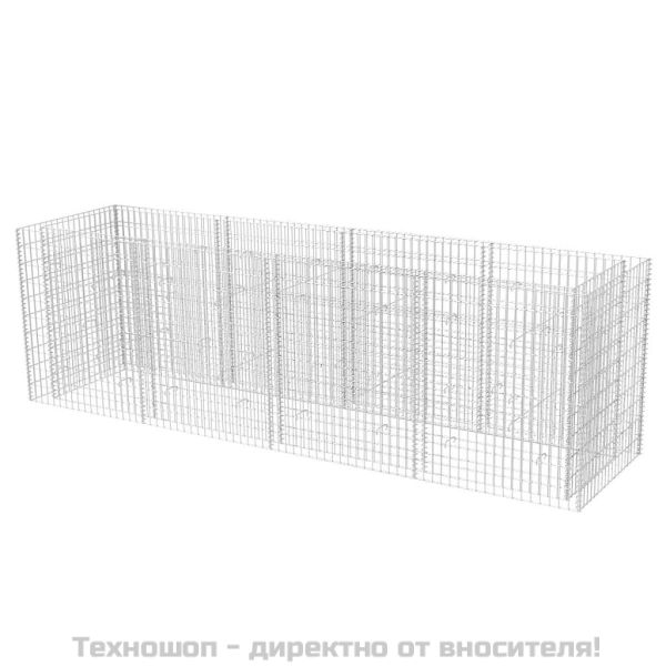 Габион повдигната леха, стомана, 360x90x100 см
