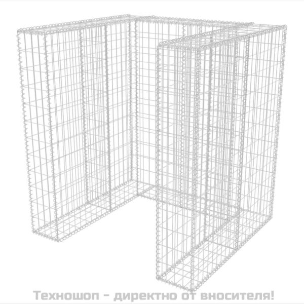 Габион ограда за подвижна кофа за смет, стомана, 110x100x120 cм