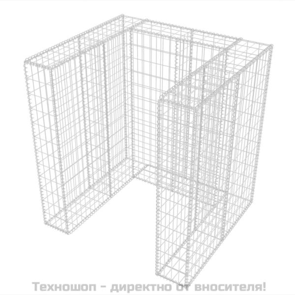 Габион ограда за подвижна кофа за смет, стомана, 110x100x120 cм