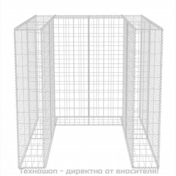 Габион ограда за подвижна кофа за смет, стомана, 110x100x120 cм